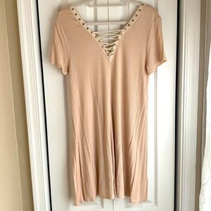 Light Pink Dress with Tie/Stud detail (L)